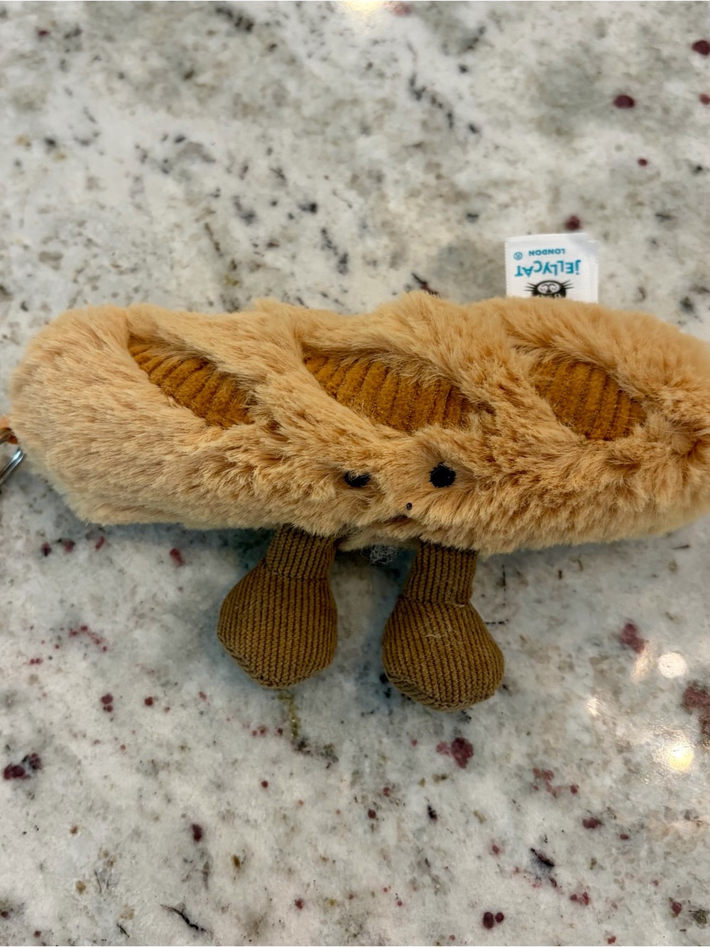 Jellycat Tan Plush Baguette Keychain